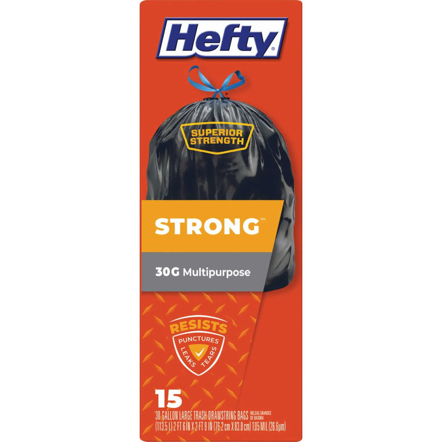 Hefty Ultra Strong Multipurpose Large Trash Bags, 25 Count (Pack of 1),  Black