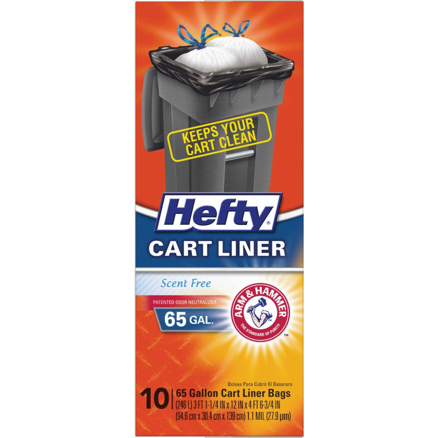 Hefty 65 Gal. Cart/Trash Bag Liner (10-Count) - Foley Hardware